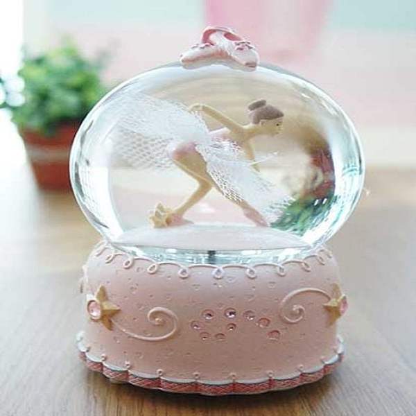 천사의 OID744W9 날개짓같은 LED 핑크 발레리나 오르골