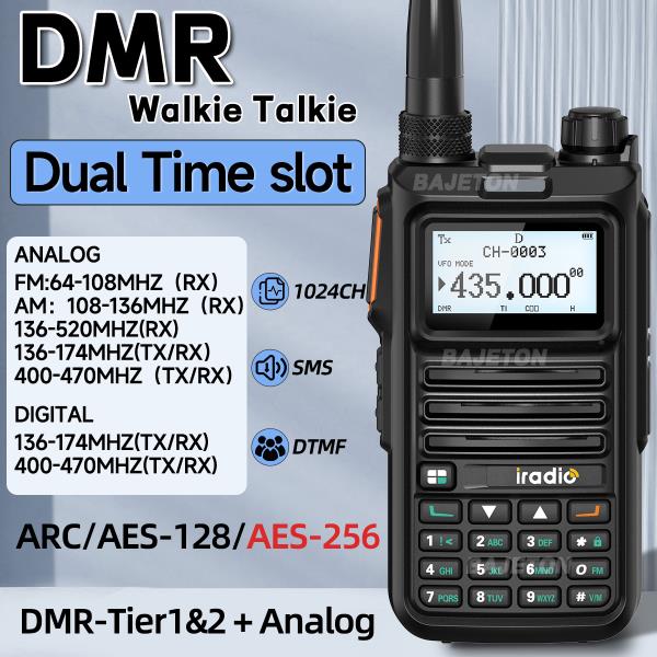 [오늘출발] Iradio DM-UV4R 디지털  워키 AES-256 암호화 SMS 듀얼 모드 타임 슬롯 NOAA For RT-4D Ham