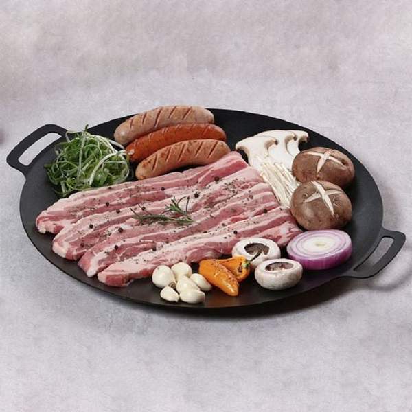 리빙아트 424WMQ25 그리들 캠핑 고기 불판 인덕션 구이팬 30cm