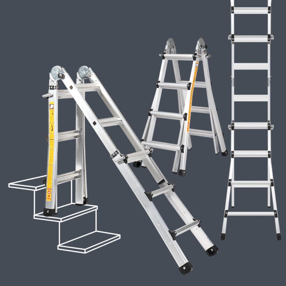 천정작업 벽면수리 파워힌지 LS형 접이식 알루미늄 사다리 보수 발판 지붕수리 도서관