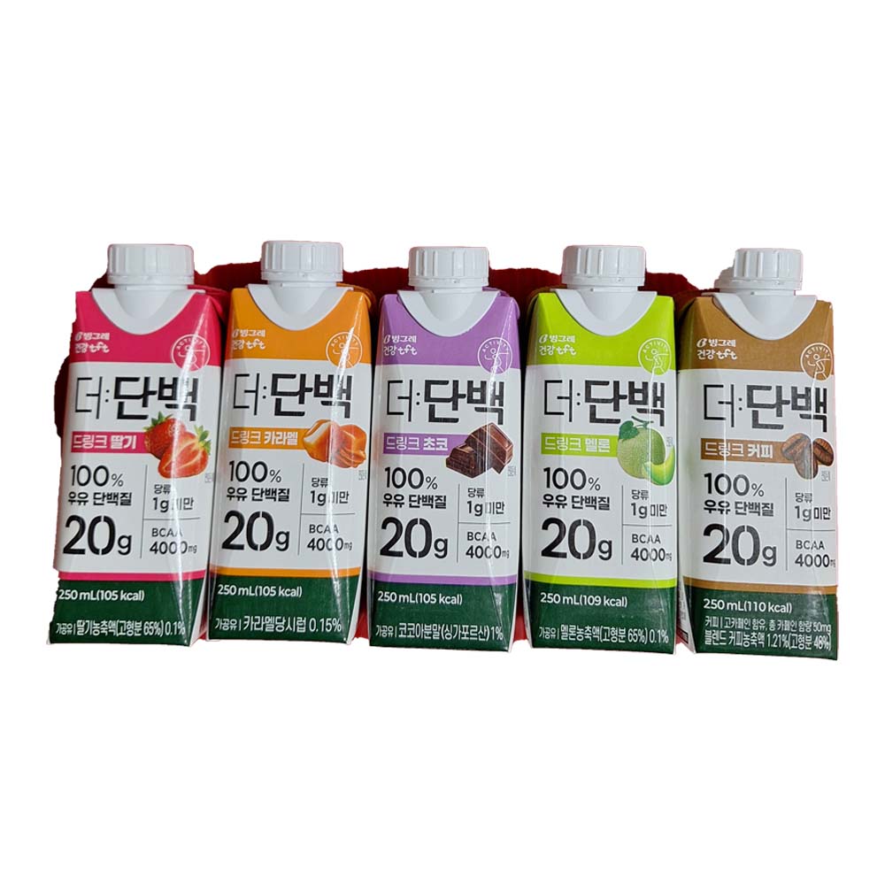[오늘출발] 더단백 프로틴 드링크 250ml 5종 음료 골라담기 초코 커피 멜론 카라멜 딸기