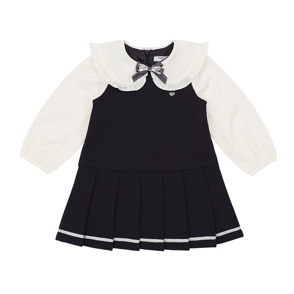 [신세계백화점](프랜치캣)(대전신세계)Q51DAO190  NA WH 배색 주름 OP