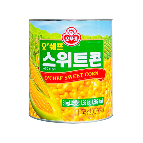 오쉐프 오뚜기 오쉐프 스위트콘 3kg 옥수수 콘 통조림 캔