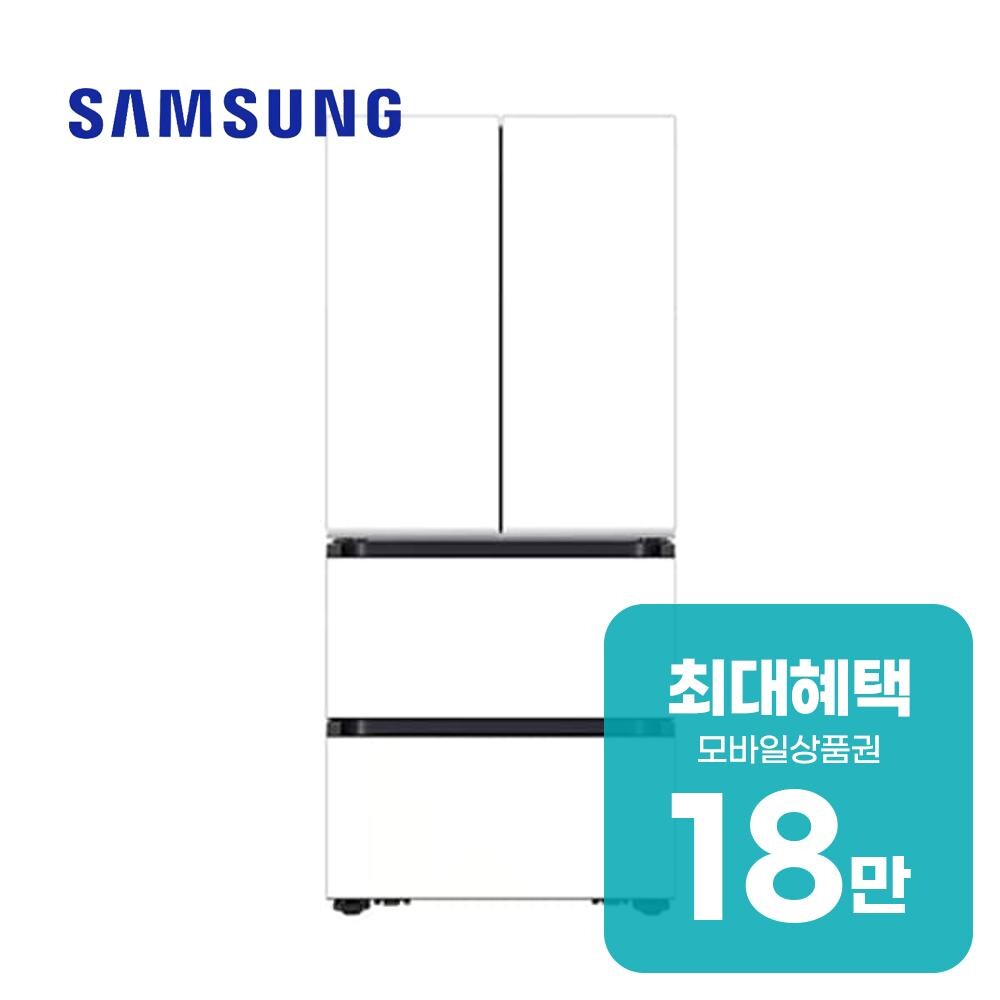 삼성전자 비스포크 AI 김치플러스 4도어 김치냉장고 490L (에센셜 화이트) 렌탈 RK70F49M2ZD 60개월약정 월67000원