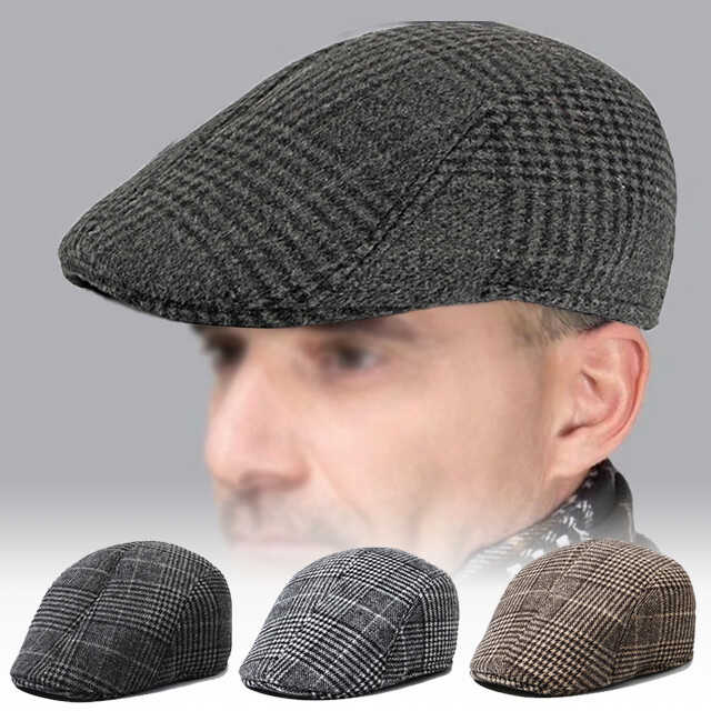 [오늘출발] 할아버지 겨울 모자 빅사이즈 대두 탐정 화가 겨울 고급 캡 베레모 중년 남성 남자 어르신