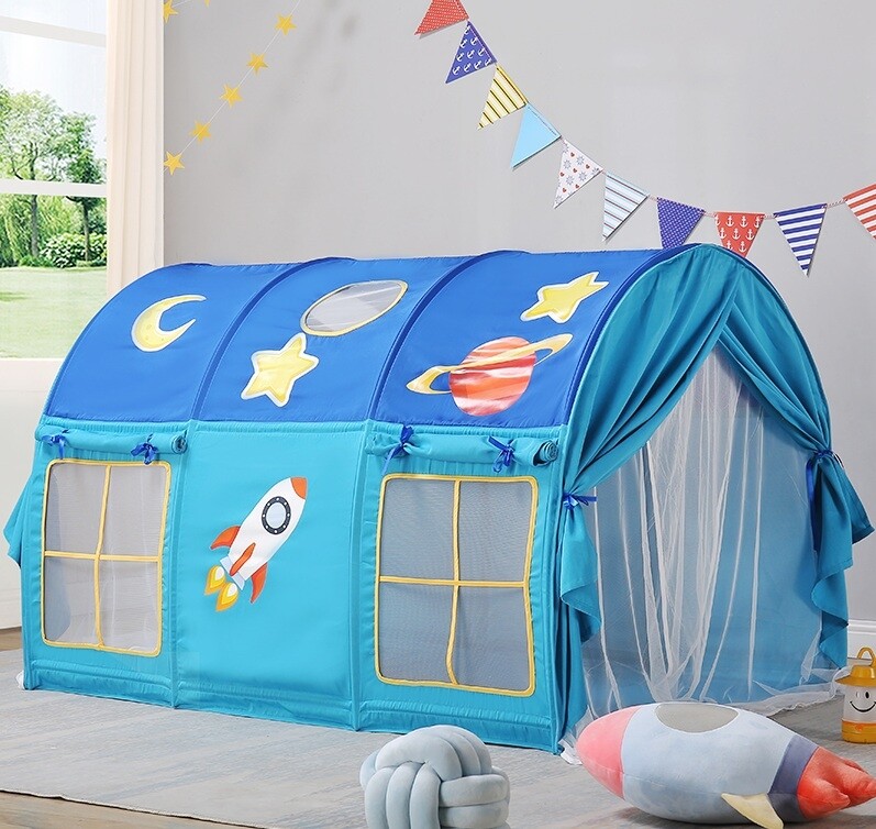 대형 어린이텐트 실내놀이 공주텐트 침대텐트 동굴텐트 인테리어 로켓 별빛 텐트/140x110x95cm