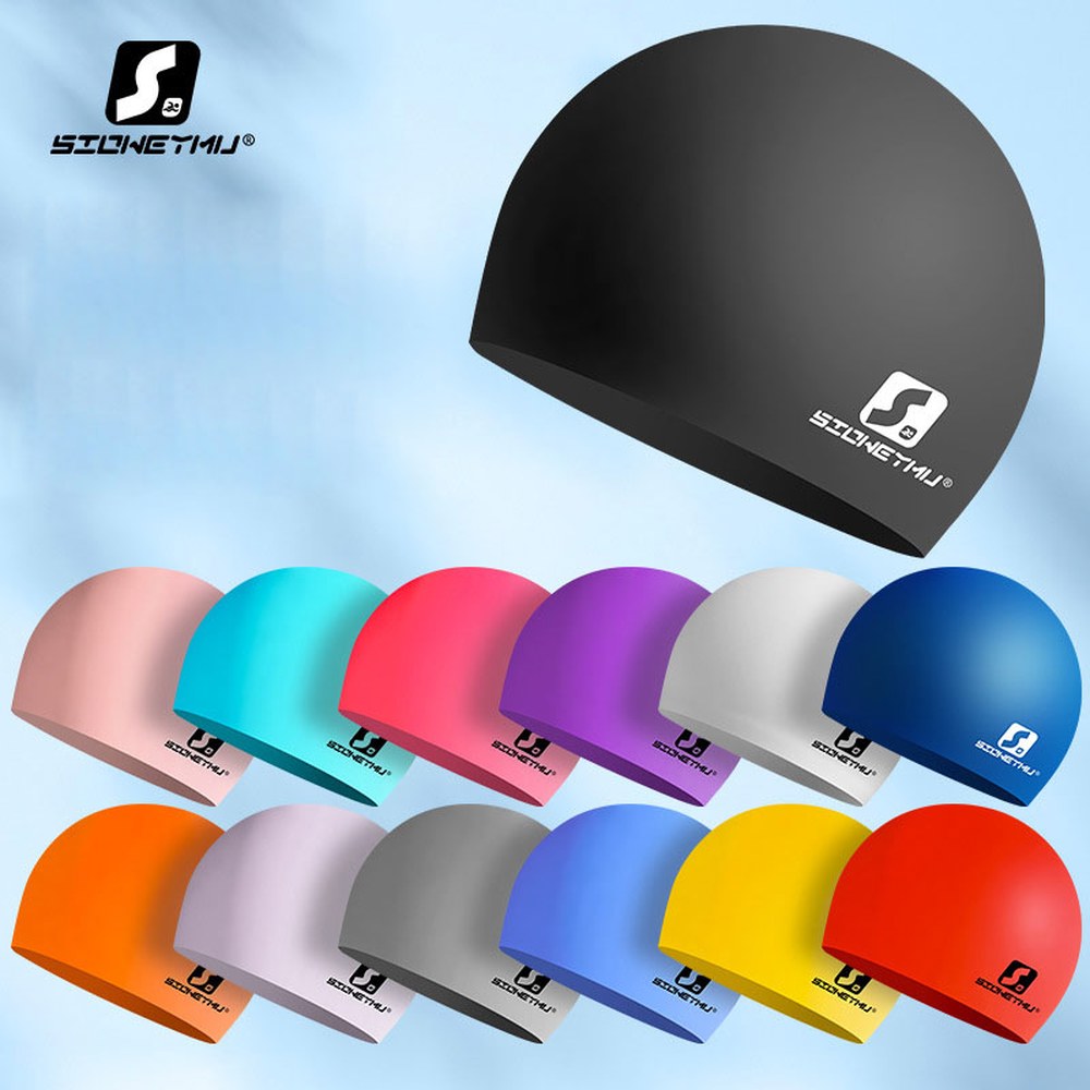 [오늘출발] 성인 실리콘 수영 모자 남자와 여자 솔리드 컬러 위한 수영장 액세서리