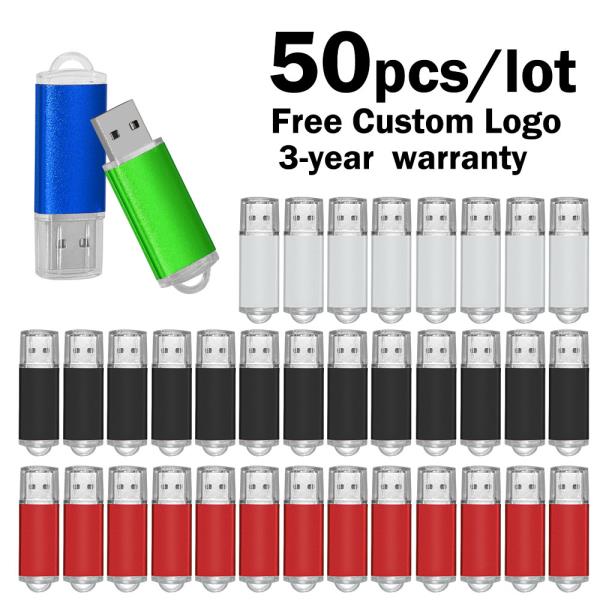 [오늘출발] 50개/묶음 무료 맞춤형 로고 컬러 USB 플래시 드라이브 펜 1GB 2GB 4GB 8GB 메모리 스틱 선물