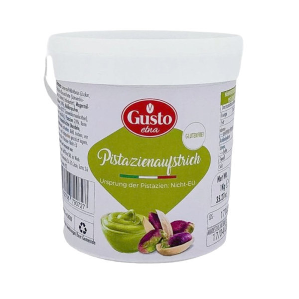 구스토 에트나 피스타치오 15% 페이스트 스프레드 1kg 대용량 넉넉한 용량으로 가성비 up 글루텐 프리 제품