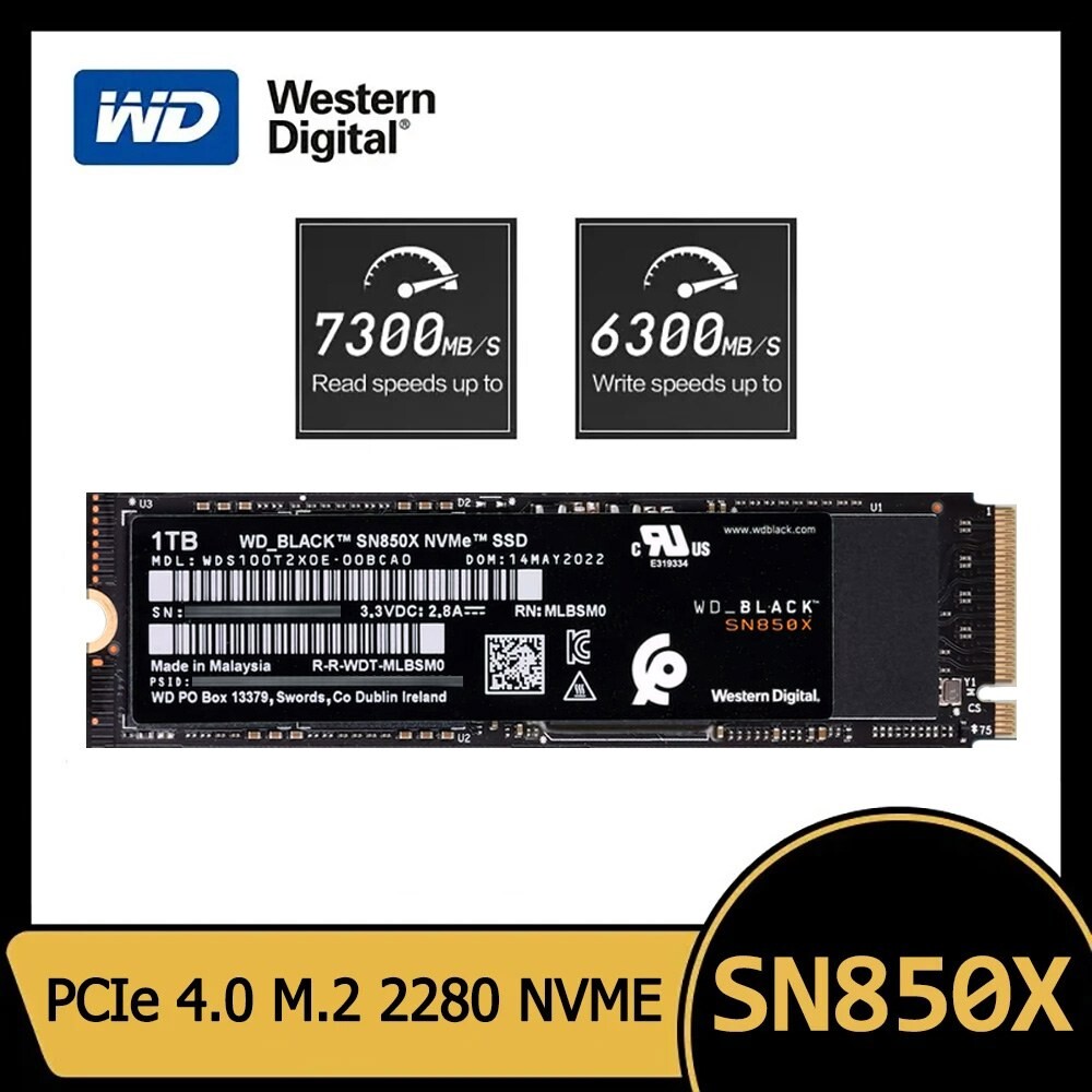 [오늘출발] 웨스턴 디지털 내장 솔리드 스테이트 디스크 SN850X SSD 1TB 2TB Gen4 PCIe M 2 2280 4 0X4 드라이브 데스