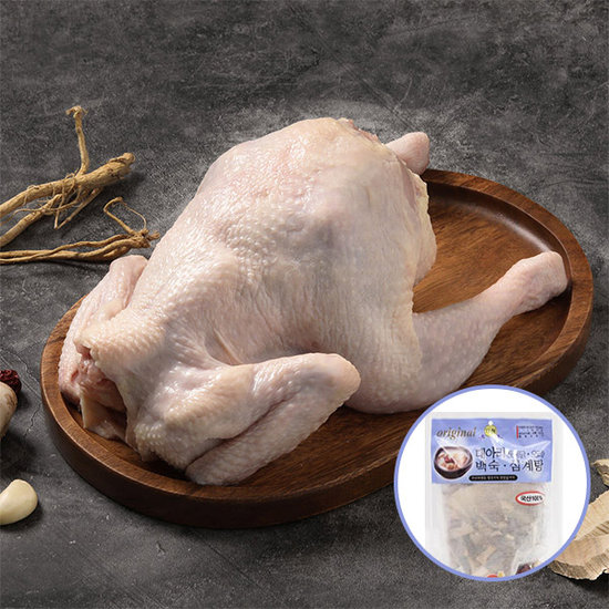 두메산골 닭백숙 재료(냉장 토종닭 1.3kg내외 x 2개+7가지 부재료 100g x 2개)