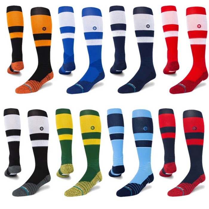 [오늘출발] 스탠스 야구 전용 스타킹 양말 요미우리 자이언츠 농군 스타킹 9종 화이트/블루(WBL)/XL(28.5-32.0cm)