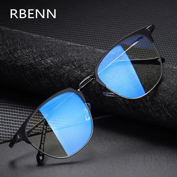 [해외] RBENN 2020 새로운 남성 안티 블루 라이트 컴퓨터 안경 여성 금속 프레임 푸른 빛 차단 게임 Eyegalsses UV