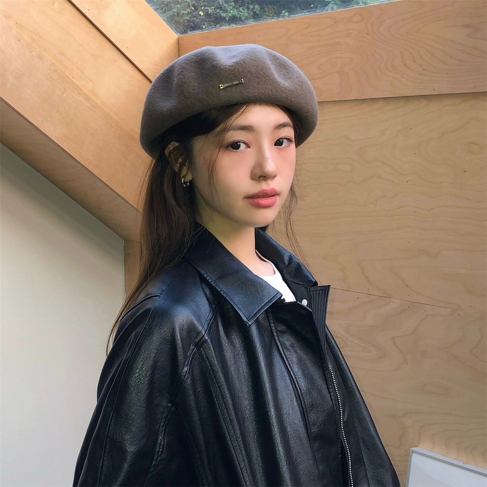 다빈 패피 헌팅캡 빈티지 앙콜라 레드 베레모 추동 순양털 턱시도 화백 모자 살짝살짝 원템4