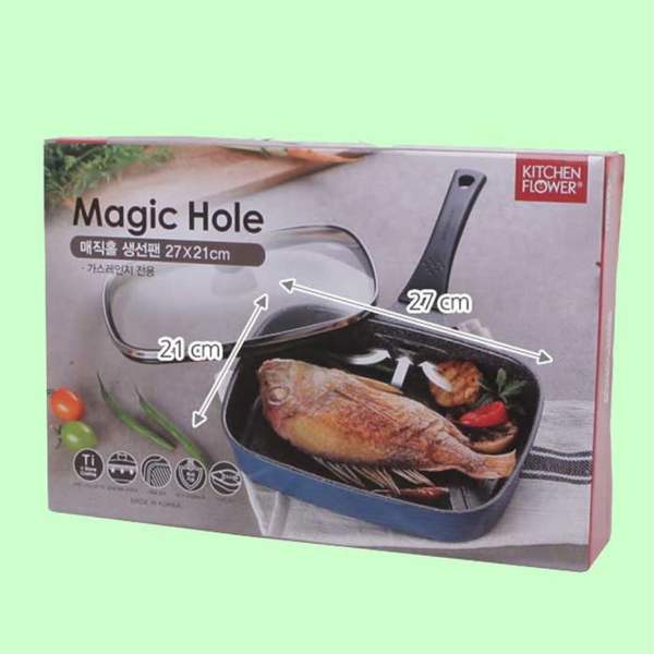 남양 763XOH19 키친플라워 매직홀 생선팬 27x21cm 후라이팬