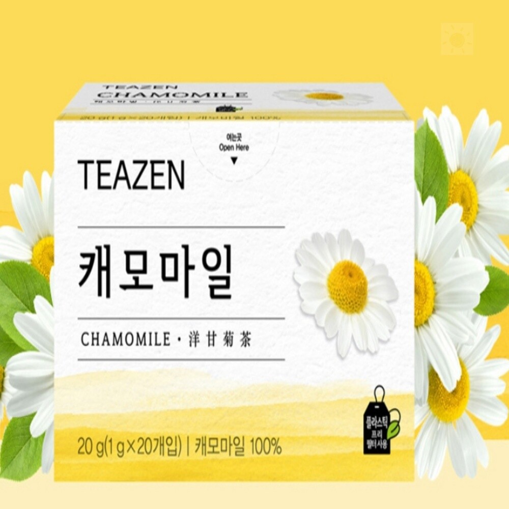 [오늘출발] 루리점빵 티젠 캐모마일 허브차 티백 20입 꽃차티백 숙면에좋은차 카모마일티 허브차세트