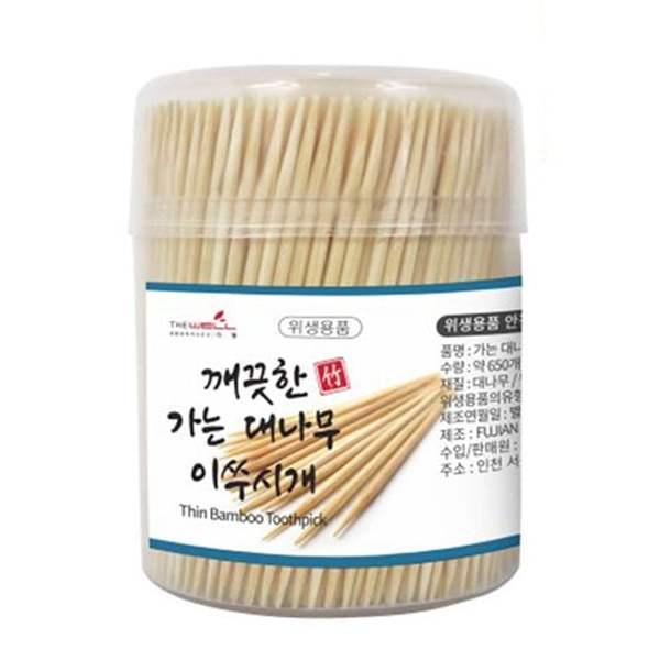 가는 346XUV94 대나무 원통 이쑤시개 650Px10개