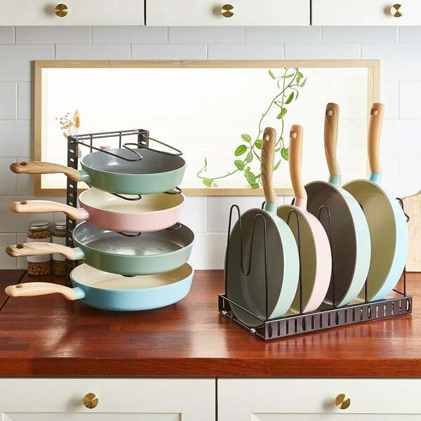 (현대Hmall)2way PYH422I0 양방향 후라이팬 정리대 5단 카카오블랙