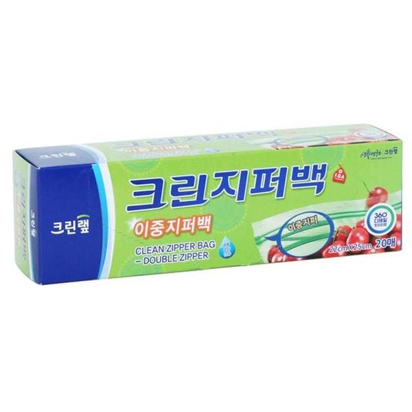 이중지퍼백 211OII62 22cm x 25cm 20매입