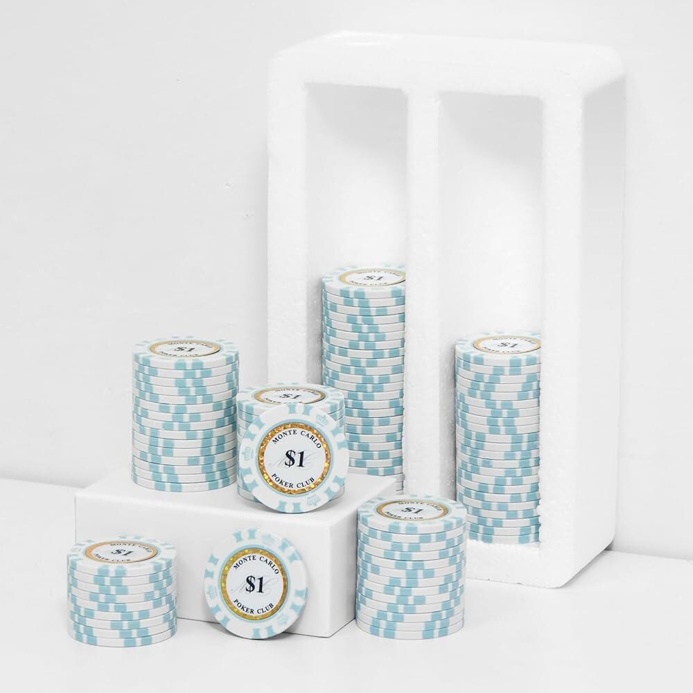 [오늘출발] 텍사스에서 u2019em 게임 나이트를 개최하는 SODFAS 100피스 클레이 포커 칩 14그램 헤비급 복합 카지노 40