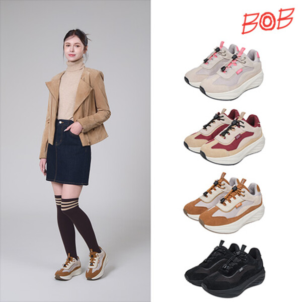 비오비 BOB여성 키높이 소가죽 스니커즈