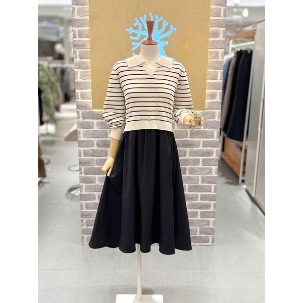 [신세계백화점]레코브 (광주신세계)스트라이프 니트 배색 원피스 (LC31F3OP506X)