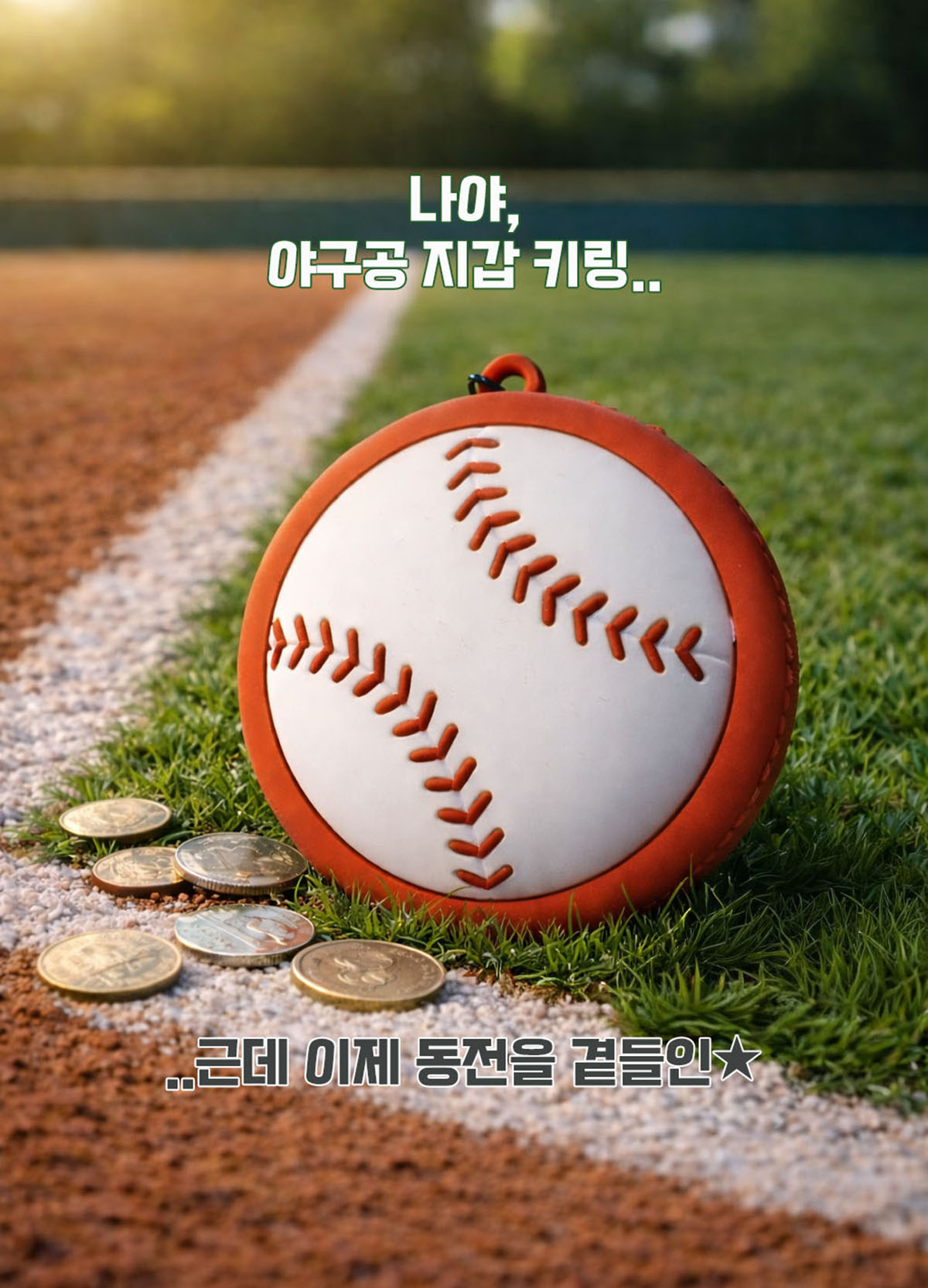 [오늘출발] 네오플레인 말랑 야구공 키링 미니 동전 지갑 파우치 스포츠공 에어팟 버즈보관 멀티다용도 무료배송