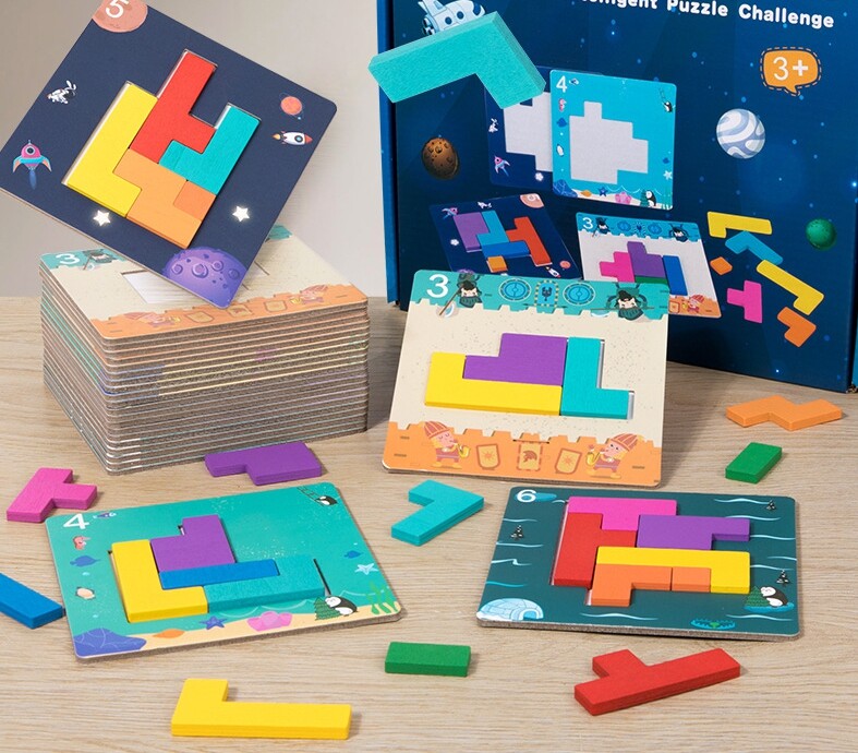 [오늘출발] 브레인키즐 한글판 스피드 테트리스 도형 채우기 보드게임 펜토미노형 유아블럭 인지발달