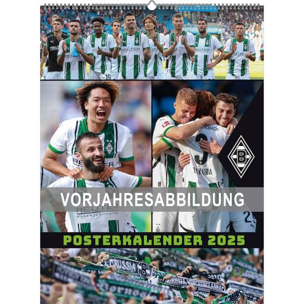 [해외] N 노이만베르라게 보루시아 묀헨글라드바흐 2025 포스터 달력 48 x 64cm 별 모티프가 있는 축구 팬용 하이