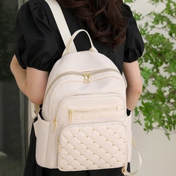 신상오픈런 |CCB3DB9|스터드 퀼팅 메탈지퍼 멀티수납 직장인 여성백팩_2016995