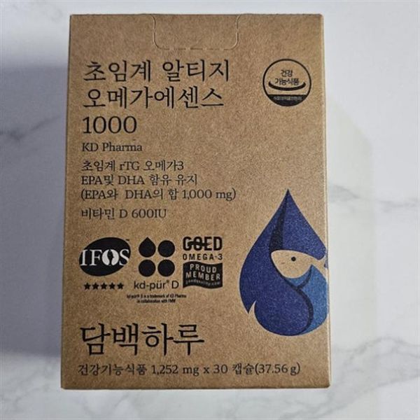 하프클럽/기타 담백하루 초임계 알티지 오메가3 1000 비타민D600IU 에