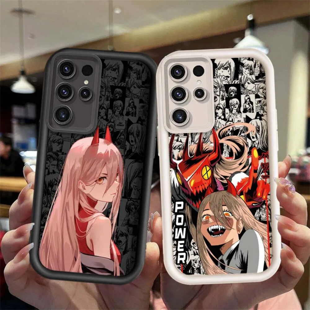 [호환] 체인소 맨 파워 삼성 호환 갤럭시 S25 S24 S23 S22 S21 S20 플러스 FE 5G 아이 래더 폰 케이스 커버