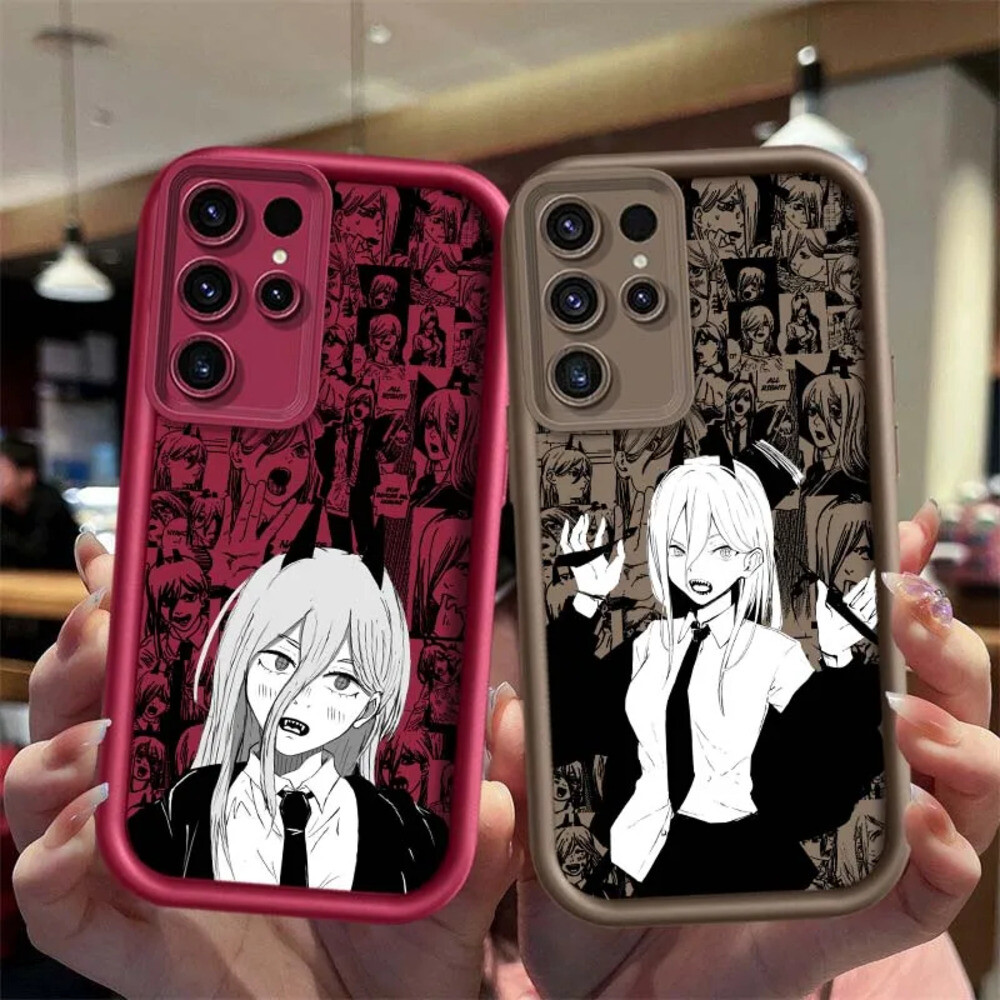 [호환] 체인소 맨 쿨 파워 커버 삼성 호환 갤럭시 S25 S24 S23 S22 S21 S20 플러스 FE 5G 아이 래더 폰 케이스