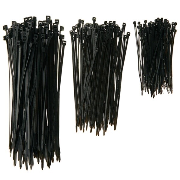 홈 고강도 PA66 케이블타이 대 200개 + 중 200개 + 소 200개 블랙 1세트