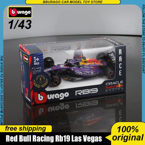 [오늘출발] Bburago F1 1:43 라스베이거스 사이트 레드불 레이싱 Rb19 합금 어처 모델 포뮬러 카 장난감  선물 2024