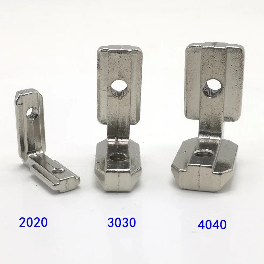 모서리십자가 2-10pcs T 슬롯 L 자형 3030 4040 알루미늄 프로파일 내부 코너 커넥터 나사가있는 조인트 브