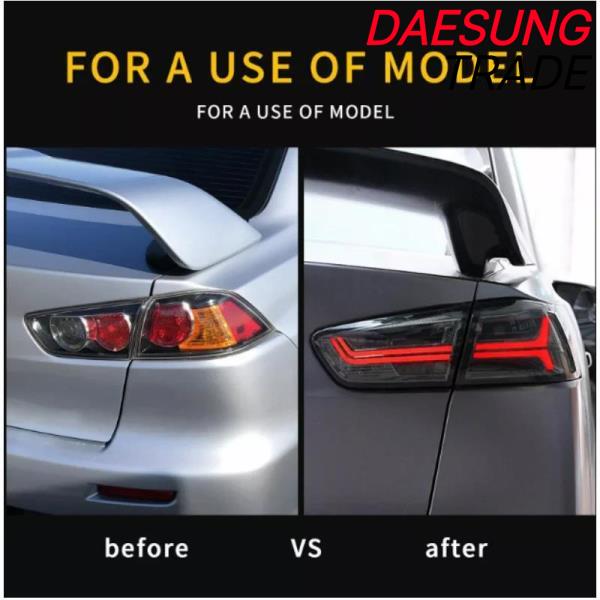 [오늘출발] ATGSA 액세서리 신형 스모크 LED 테일라이트 미쓰비시 2008-2017 랜서 EVO 개조 플러그 앤 플레이