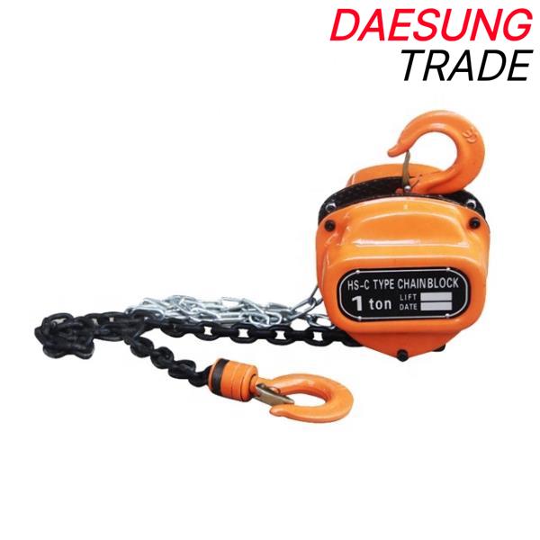 [오늘출발] 새로운 10 톤  금속 체인 호이스트 건설 광업을위한 수동 풀 리프트 블록 3m 높이 케이블 슬링 유형