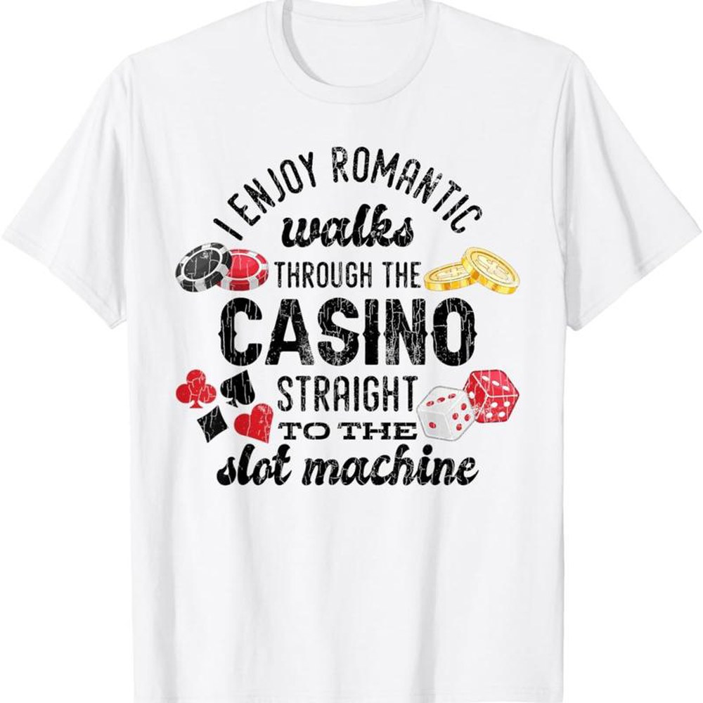 [오늘출발] 카지노를 통과하는 낭만적인 산책 재미있는 도박꾼 티셔츠