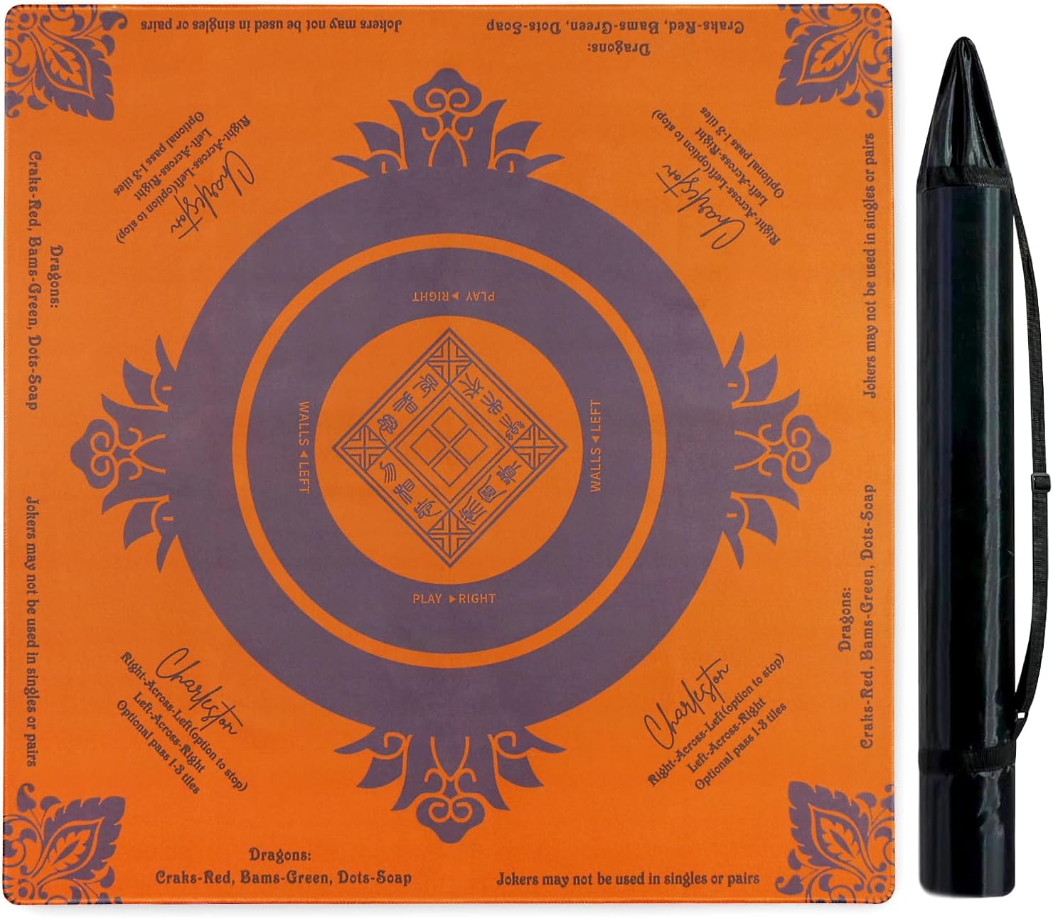 [오늘출발] 규칙이 있는 윈토고 안티 슬립 마작 매트 포커 카드 보드 및 타일 게임용