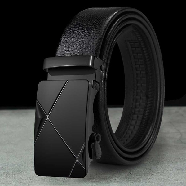 벨트 허리띠 혁대 인조가죽 자동 남성 용 정장 더블 슬라이딩 슬롯