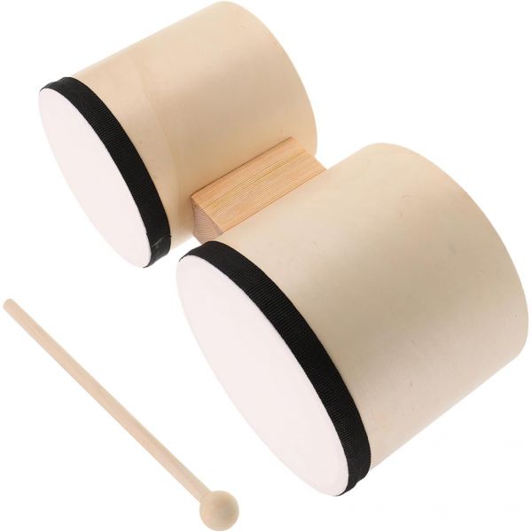 10108672 스네어 드럼 목제 봉고 핸드 퍼커션 스틱이 달린 음악용 타악기 초보자용 휴대 경량 댄스 연주 및