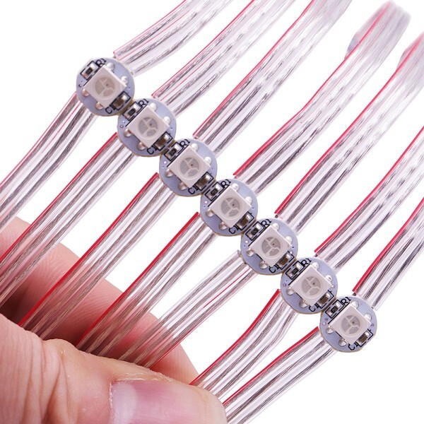 [오늘출발] 10/25/50/100Leds/String WS2812B 픽셀 RGB LED 스트립 모듈 방열판 보드 노드 개별적으로 주소 지정 가능
