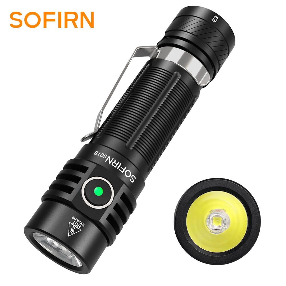 [오늘출발] ALIEXPRESS COLLECTION SOFIRN SC18 EDC LED SST40 POWER 렌즈 손전등 LOGIC 18650 USB 광학 랜턴 토치 180
