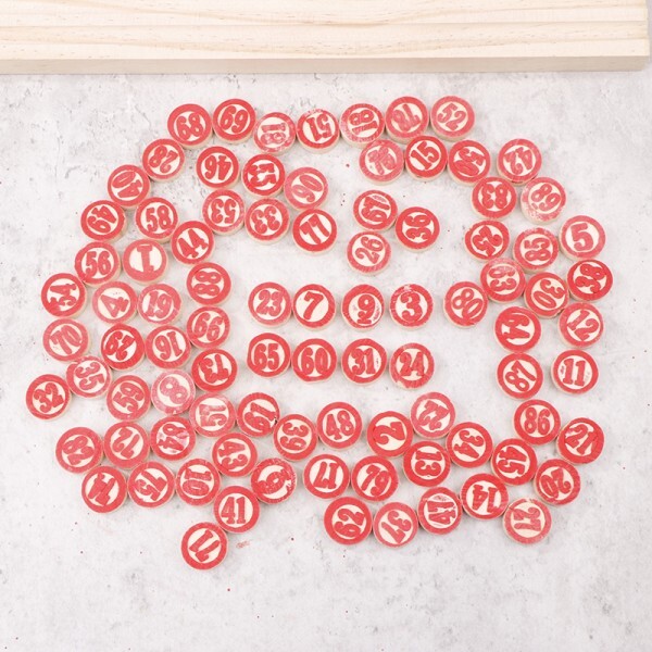 [오늘출발] 빙고 로또 게임용 고급 목재 90개 교체 플레이트   가족과 친구들을 위한 멋진 토큰