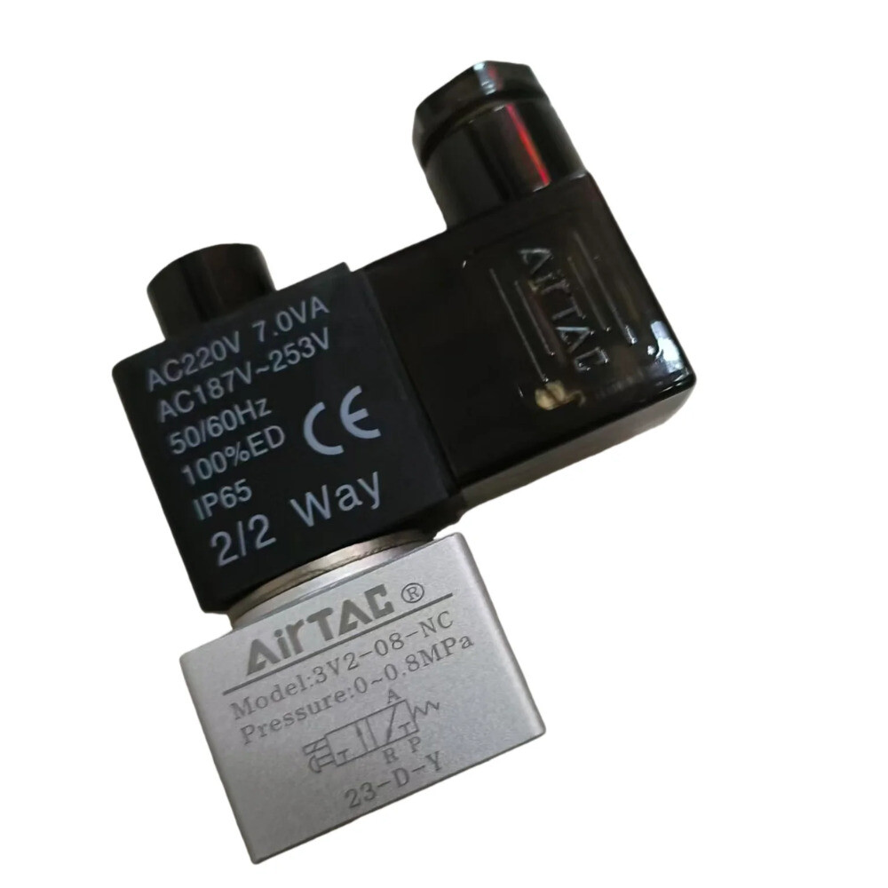 AIRTAC 3V2-06/08-NC/NO 3V2 시리즈 공압 솔레노이드 밸브 3V3-08-NO 3V206NC 3V206NO 3V208NC 3V208NO 3V3