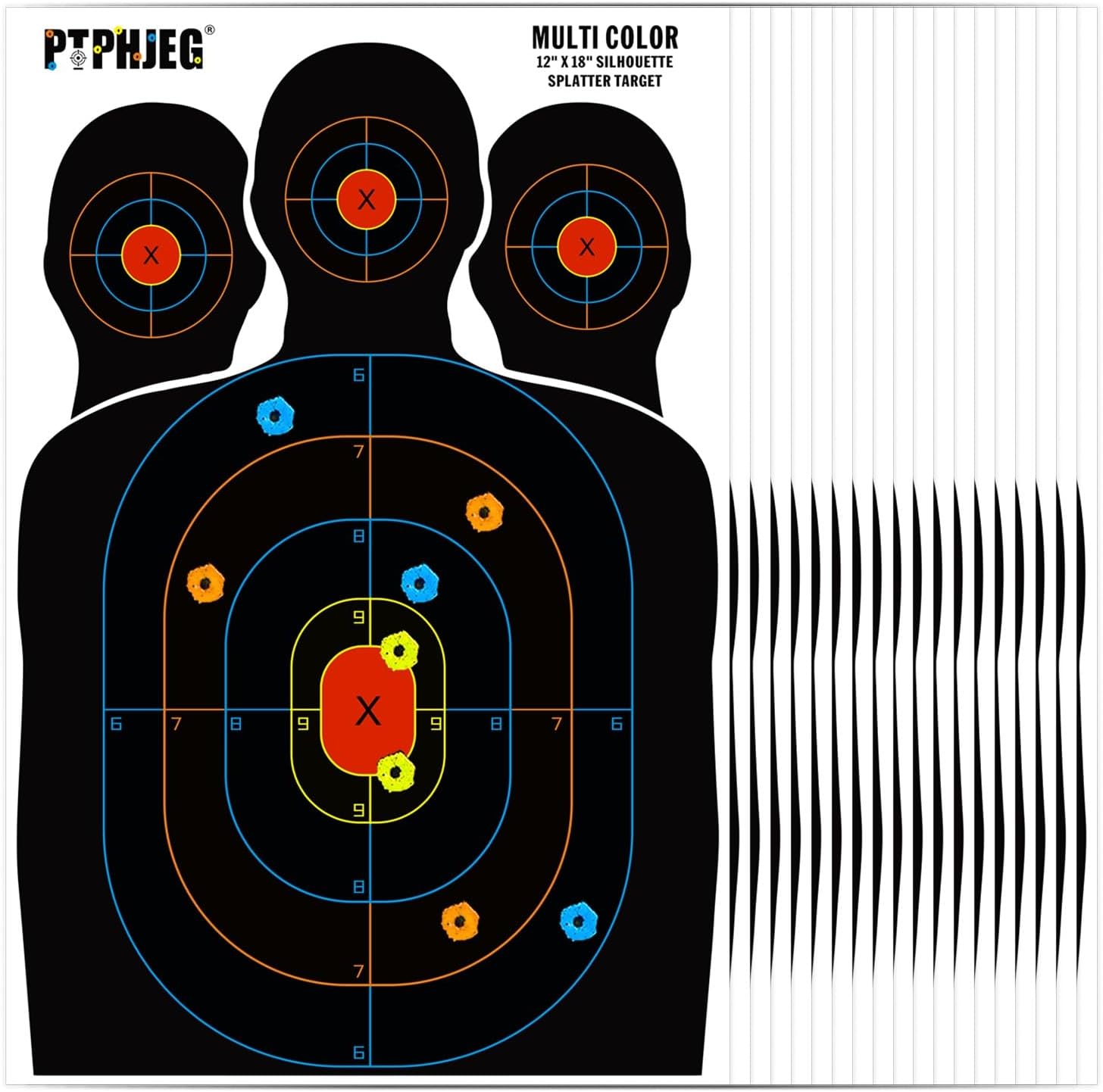 [오늘출발] PTPHJEG 10 25 50 패킷 범위 사냥용 벌크 레드불시가 있는 실루엣 세 개의 목표