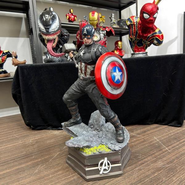 [오늘출발] 60cm 어벤저 스 캡틴 애니메이션 미국의 망치 수지 동상 장식품 Gitfs For