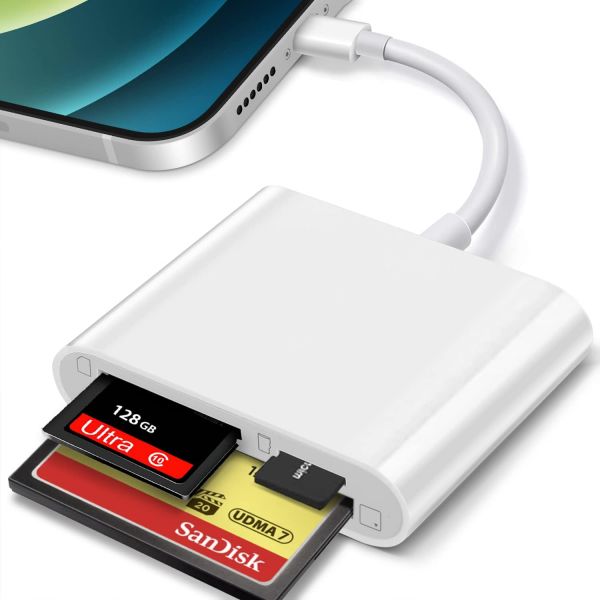 [해외] SD 카드 리더기 어댑터 블랙박스 USB Mounno TF CF 카드리더기 3in1 iPhone용iPad용 SDMicro SDCF 메모리