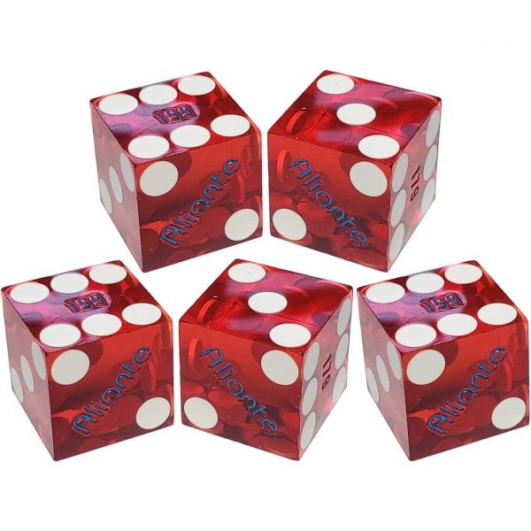 다면체 주사위 다각형 세트 진짜 Aliante Las Vegas Casino Craps 테이블 플레이 19mm 매치하는 일련 번호
